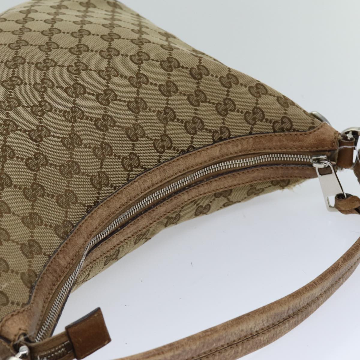 GUCCI GG Canvas Shoulder Bag Beige 326514 Auth 76112