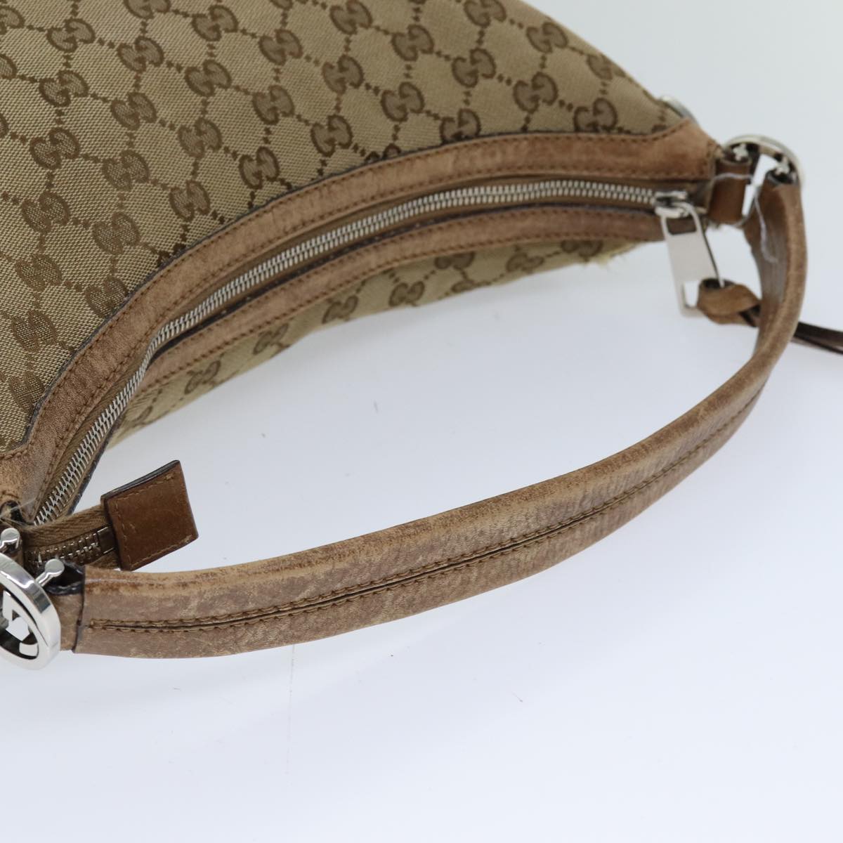 GUCCI GG Canvas Shoulder Bag Beige 326514 Auth 76112