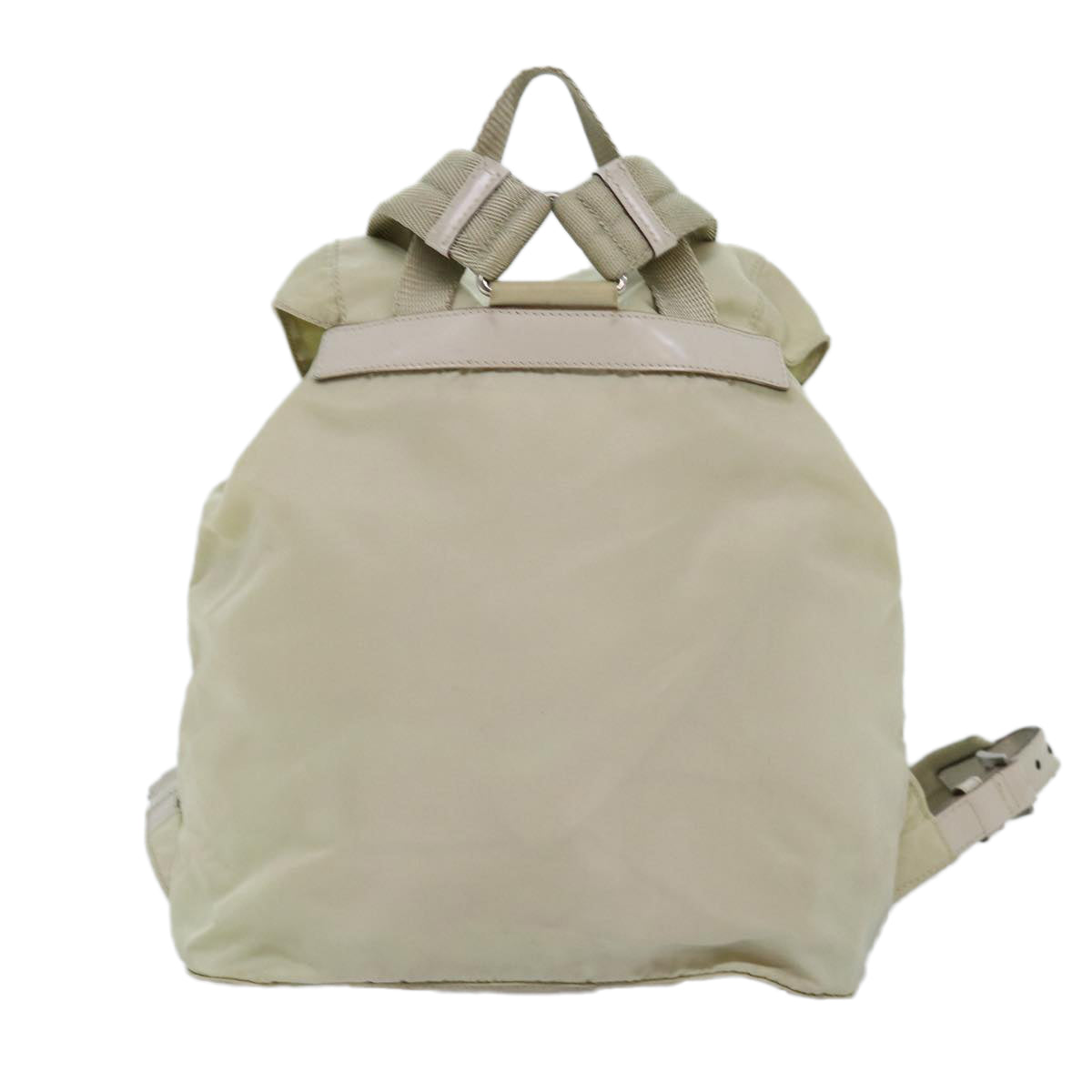 PRADA Backpack Nylon Cream Auth 76124