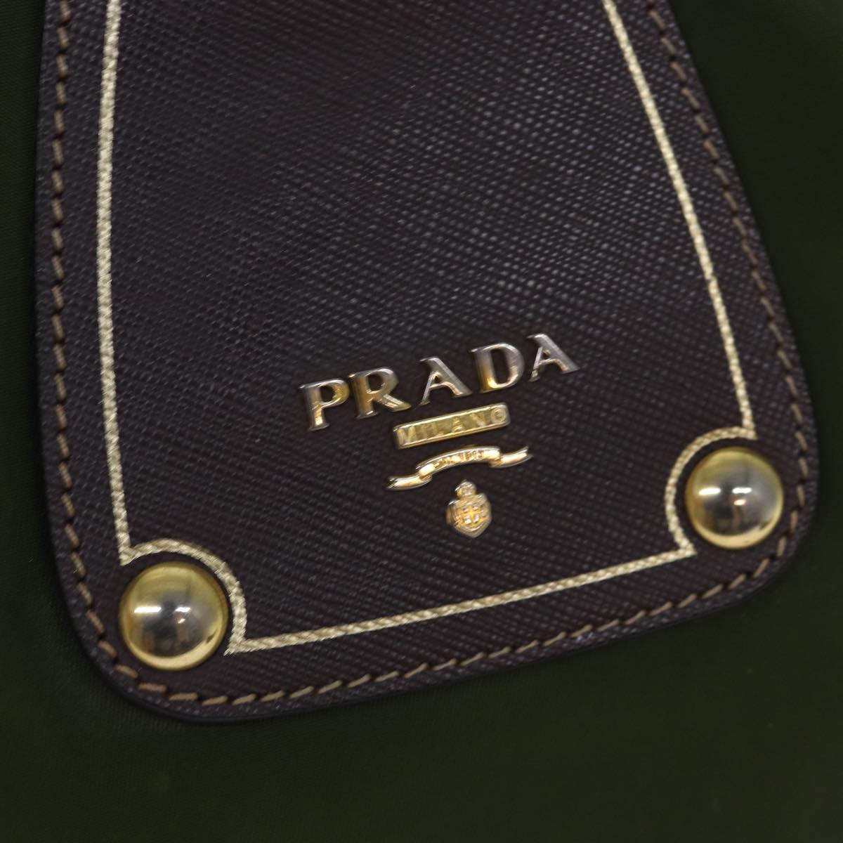 PRADA Hand Bag Nylon 2way Khaki Auth 76128