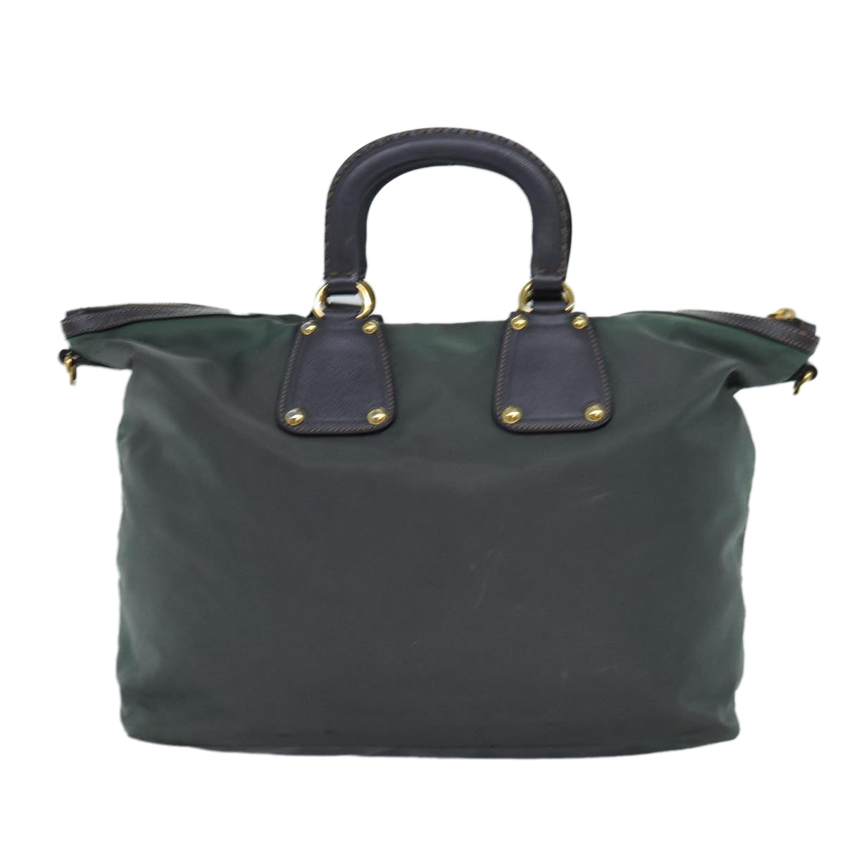 PRADA Hand Bag Nylon 2way Green Auth 76129 - 0