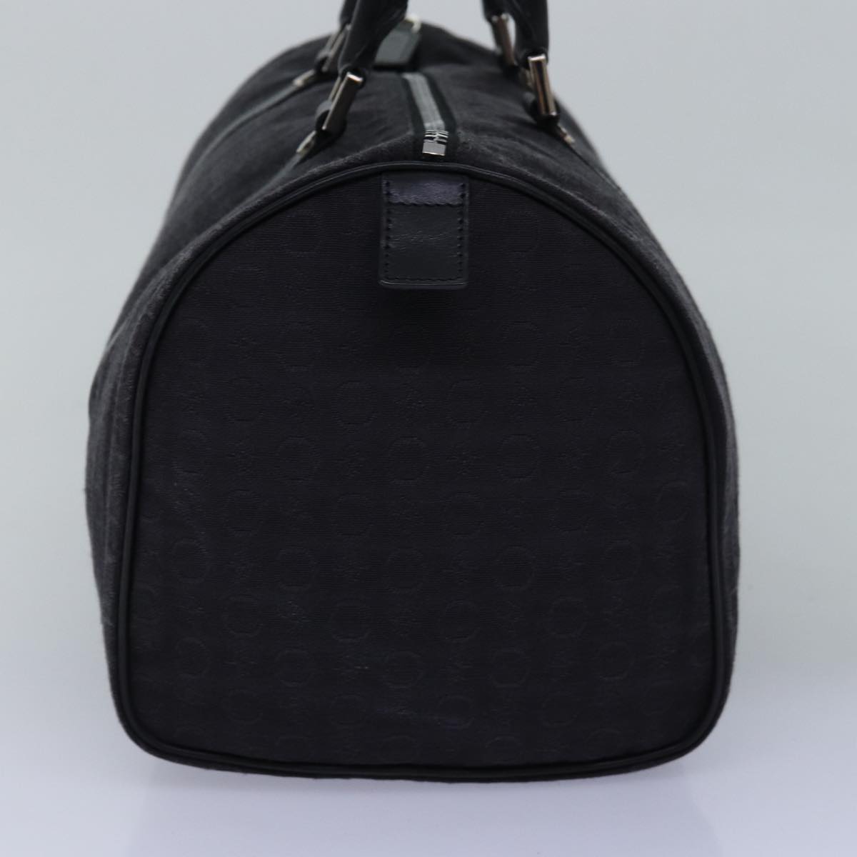 CELINE C Macadam Canvas Boston Bag Black Auth 76139