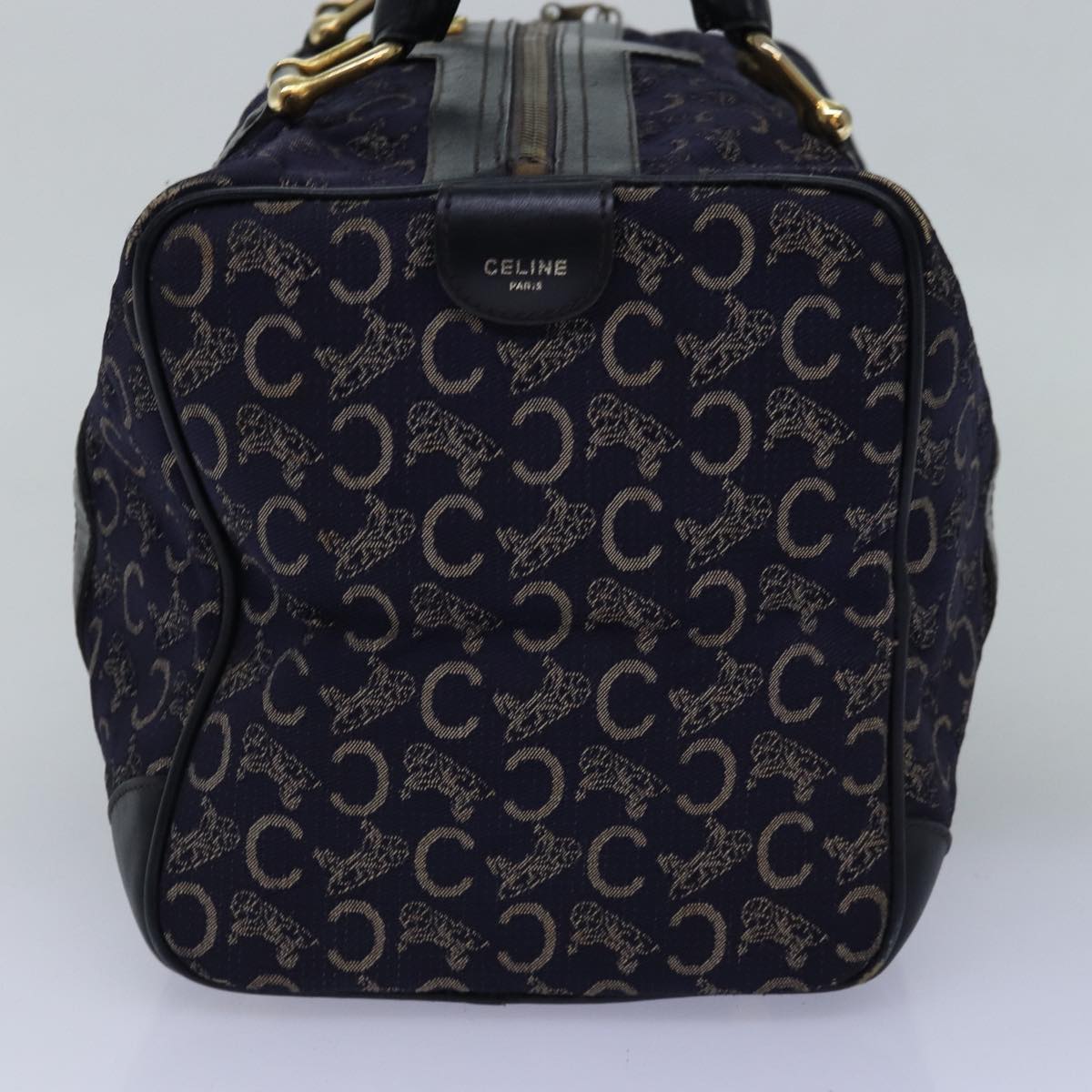 CELINE C Macadam Canvas Boston Bag Navy Auth 76140