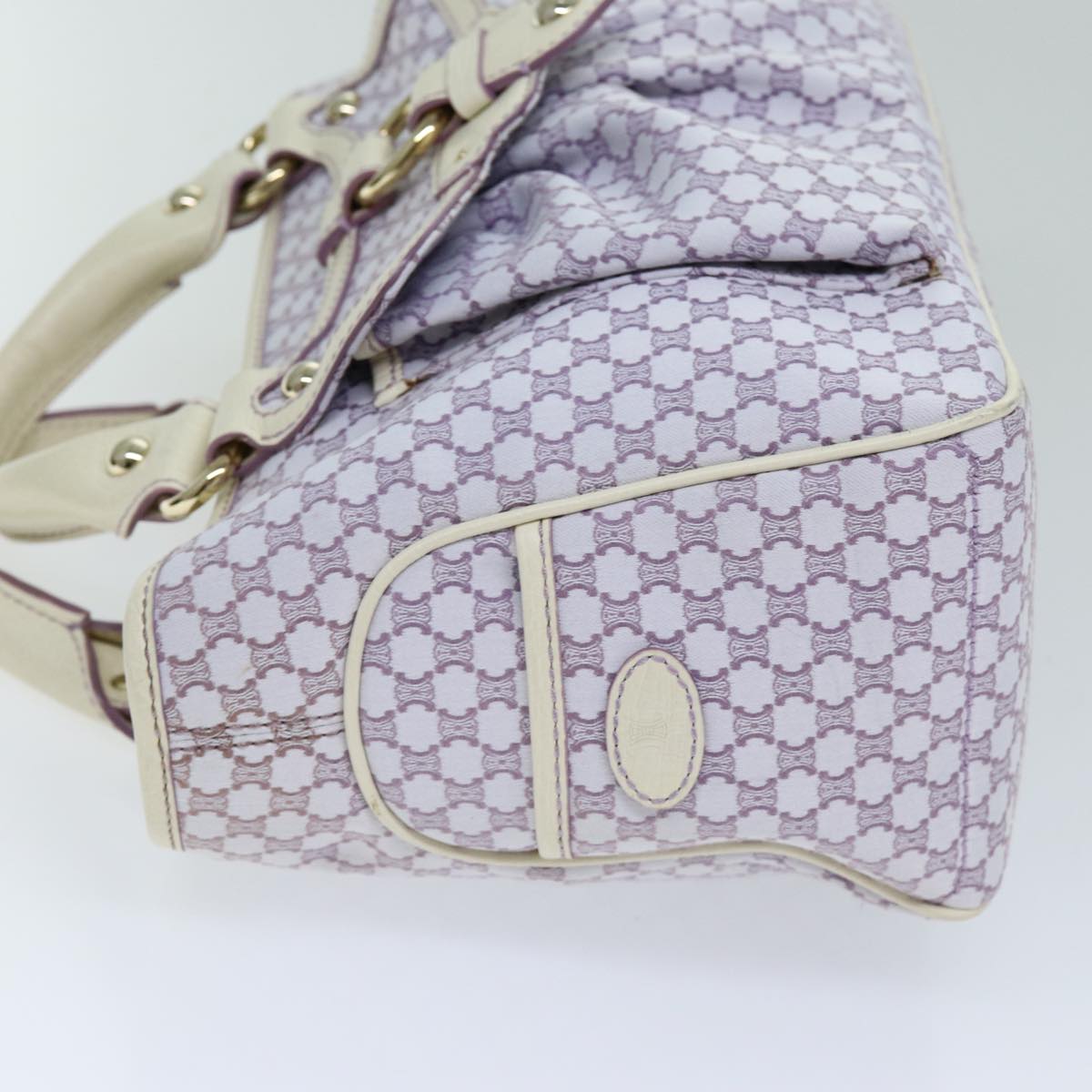 CELINE Macadam Canvas Tote Bag Purple Auth 76143