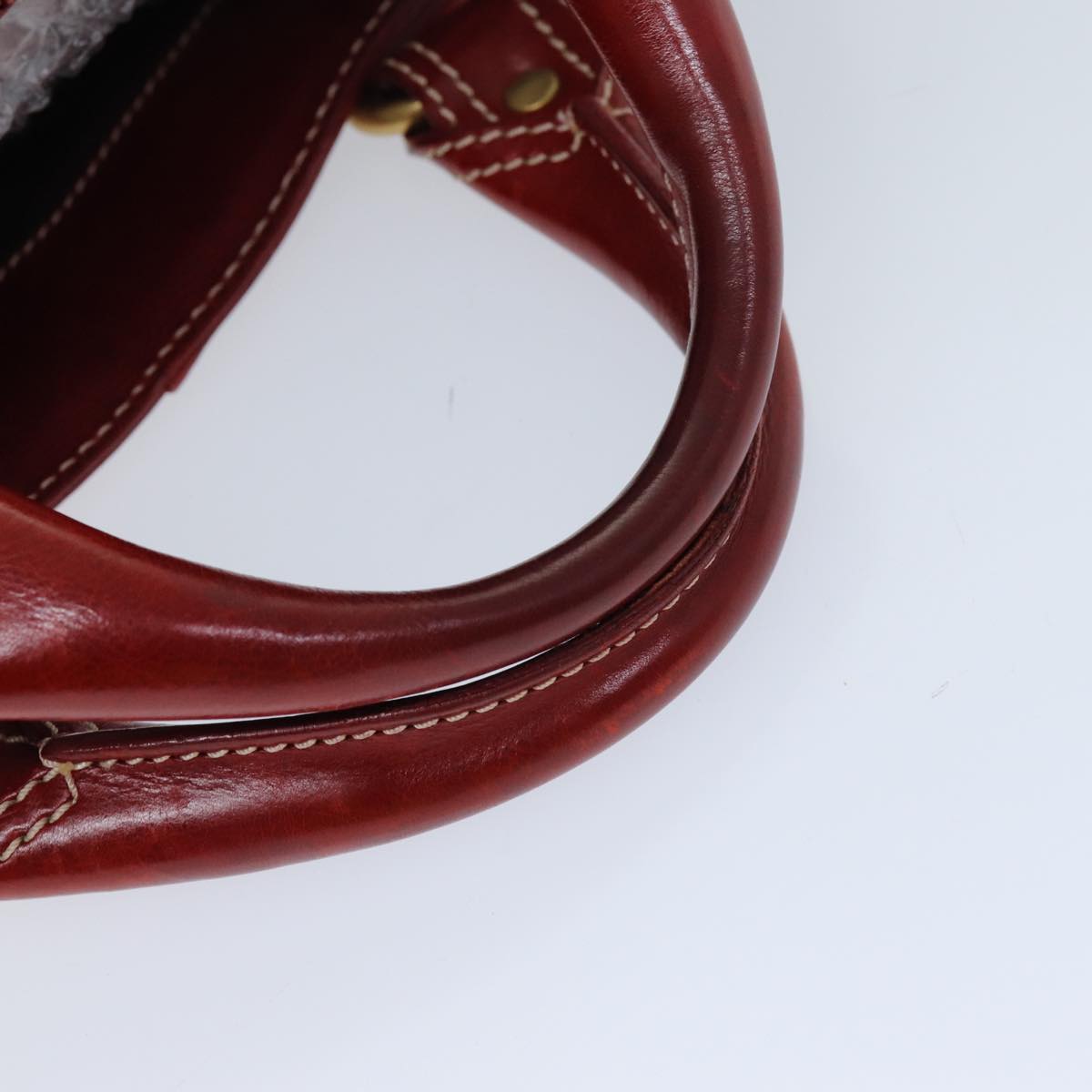 CELINE Hand Bag Leather Red Auth 76145