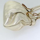 Salvatore Ferragamo Gancini Hand Bag Leather Gold Auth 76148-3