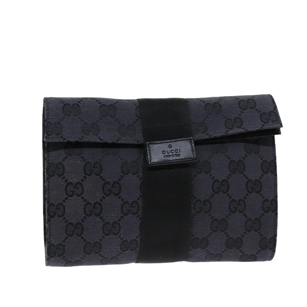 GUCCI GG Canvas Clutch Bag Black 039 0992 Auth 76154