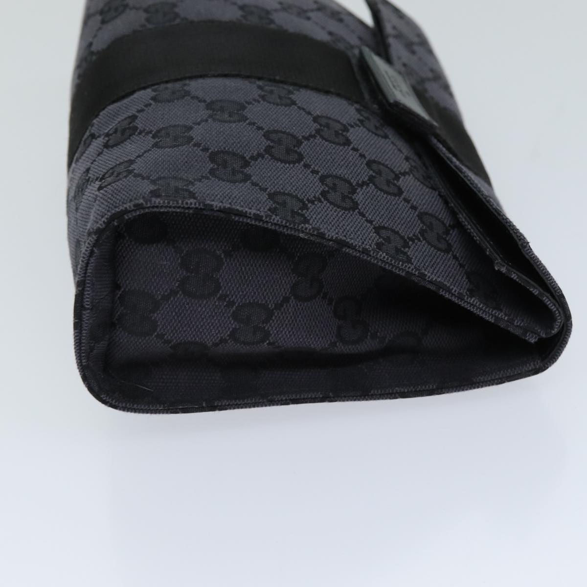 GUCCI GG Canvas Clutch Bag Black 039 0992 Auth 76154