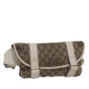GUCCI GG Canvas Waist bag Beige 145851 Auth 76155-1
