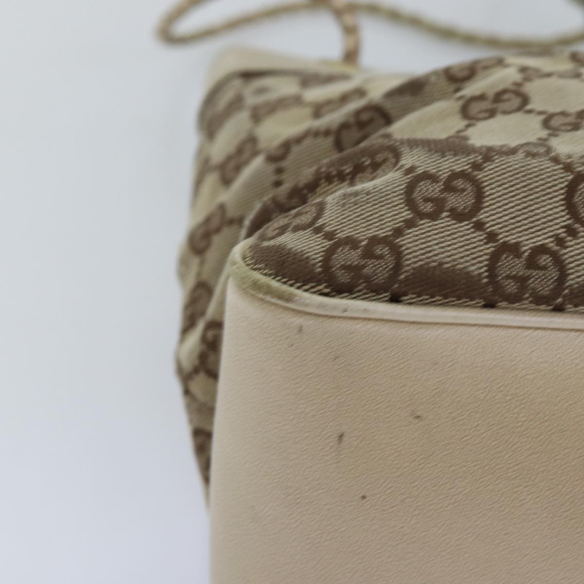 GUCCI GG Canvas Shoulder Bag Canvas Beige 109143 Auth 76156