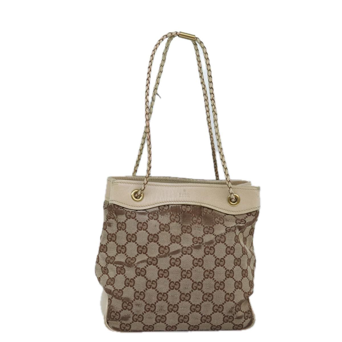 GUCCI GG Canvas Shoulder Bag Canvas Beige 109143 Auth 76156