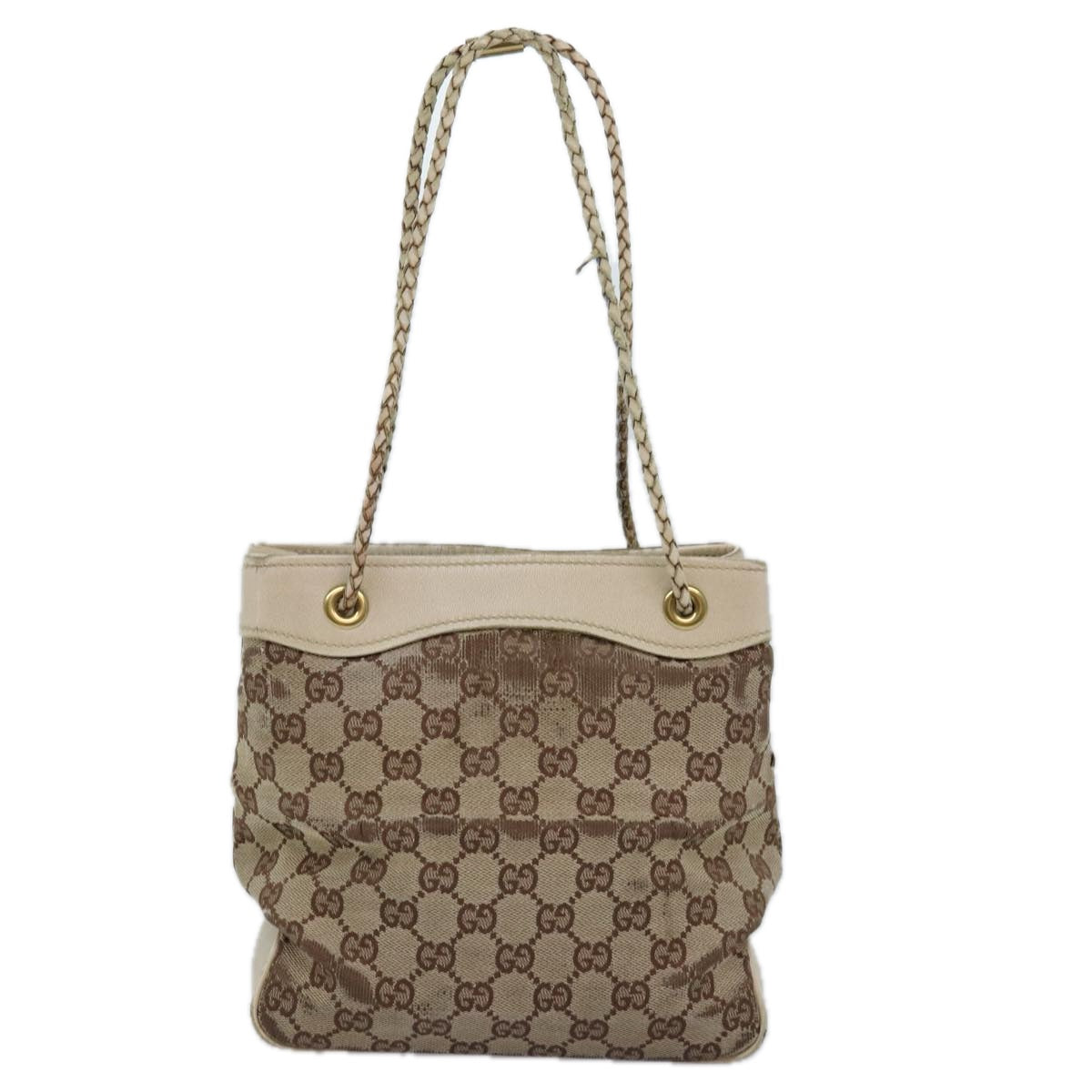 GUCCI GG Canvas Shoulder Bag Canvas Beige 109143 Auth 76156