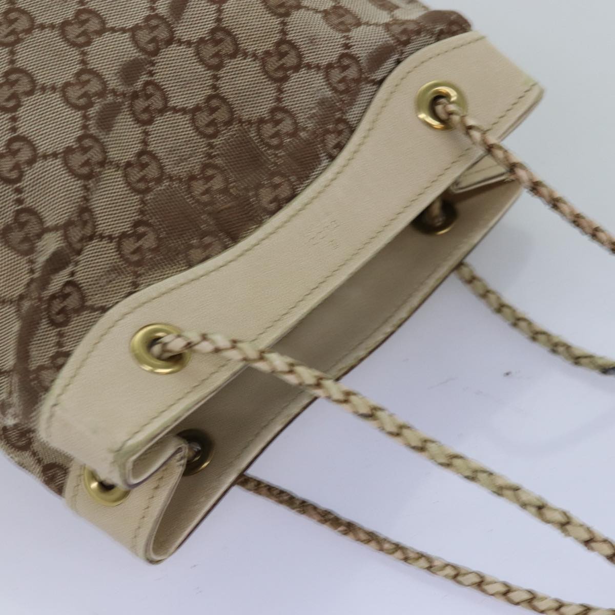 GUCCI GG Canvas Shoulder Bag Canvas Beige 109143 Auth 76156