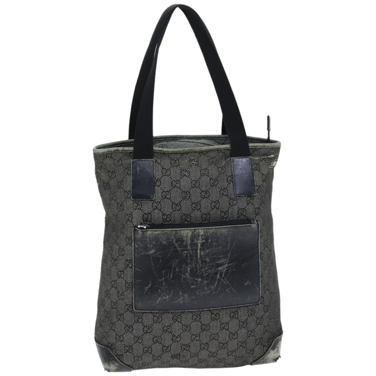 GUCCI GG Canvas Tote Bag Black 28892 Auth 76162