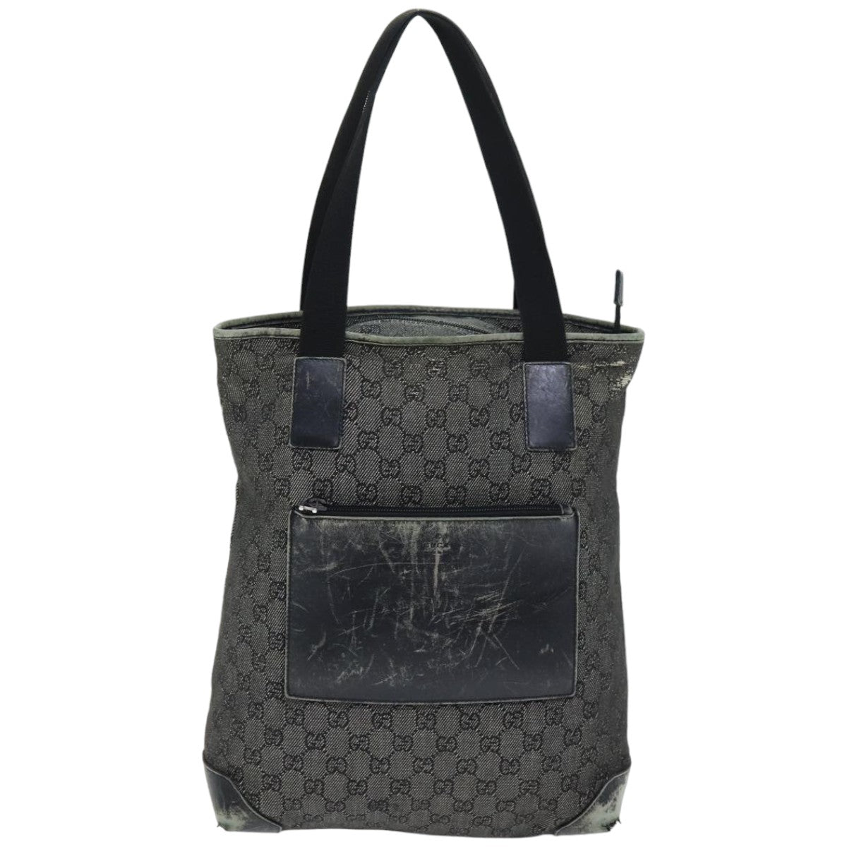 GUCCI GG Canvas Tote Bag Black 28892 Auth 76162