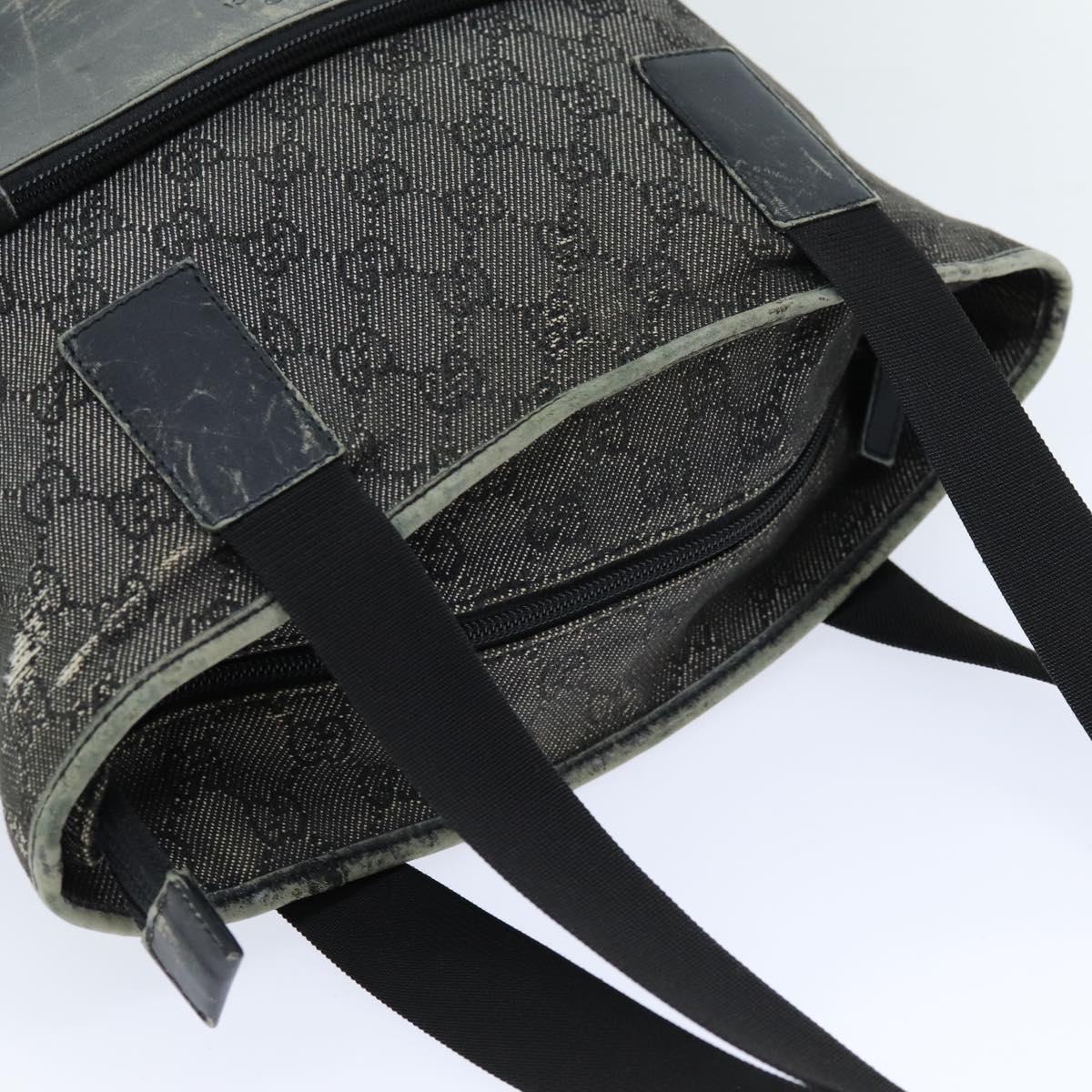 GUCCI GG Canvas Tote Bag Black 28892 Auth 76162