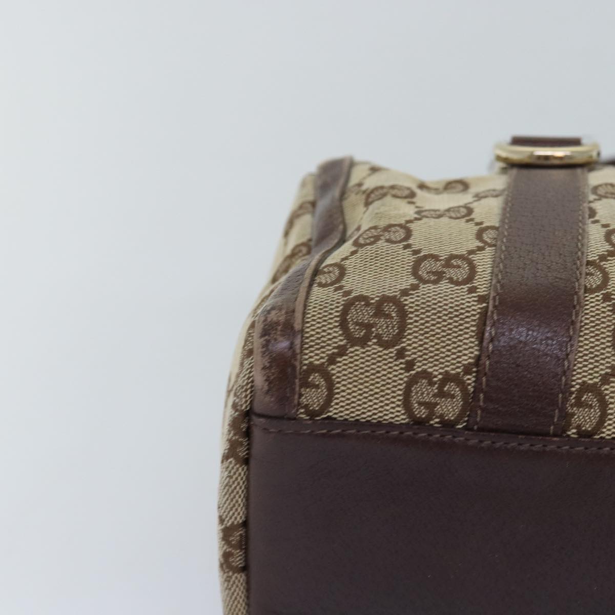 GUCCI GG Canvas Hand Bag Beige 130942 Auth 76164