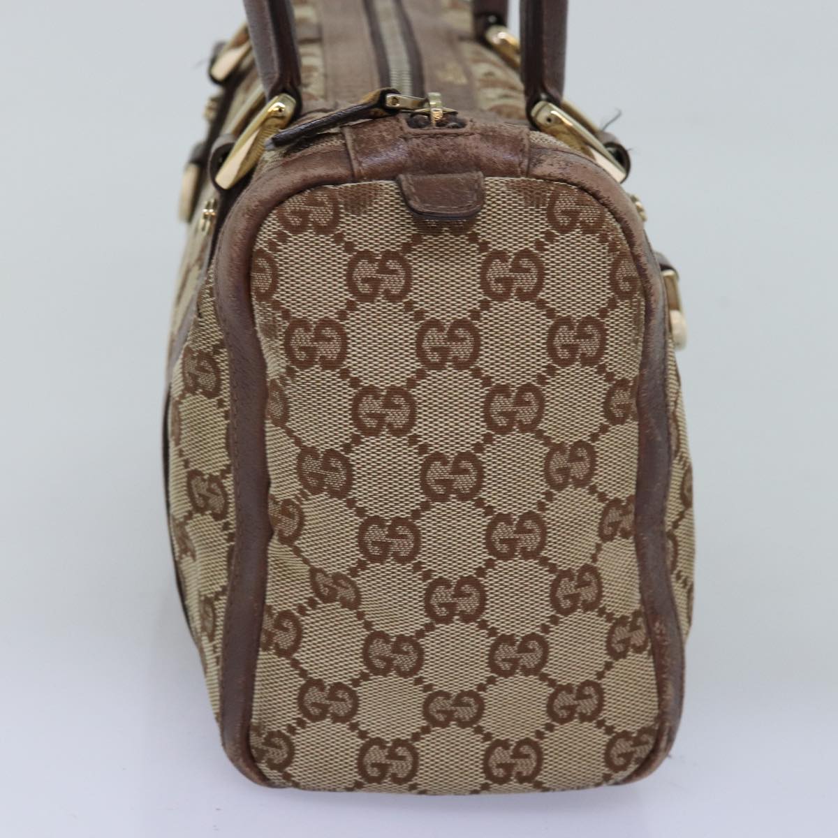 GUCCI GG Canvas Hand Bag Beige 130942 Auth 76164