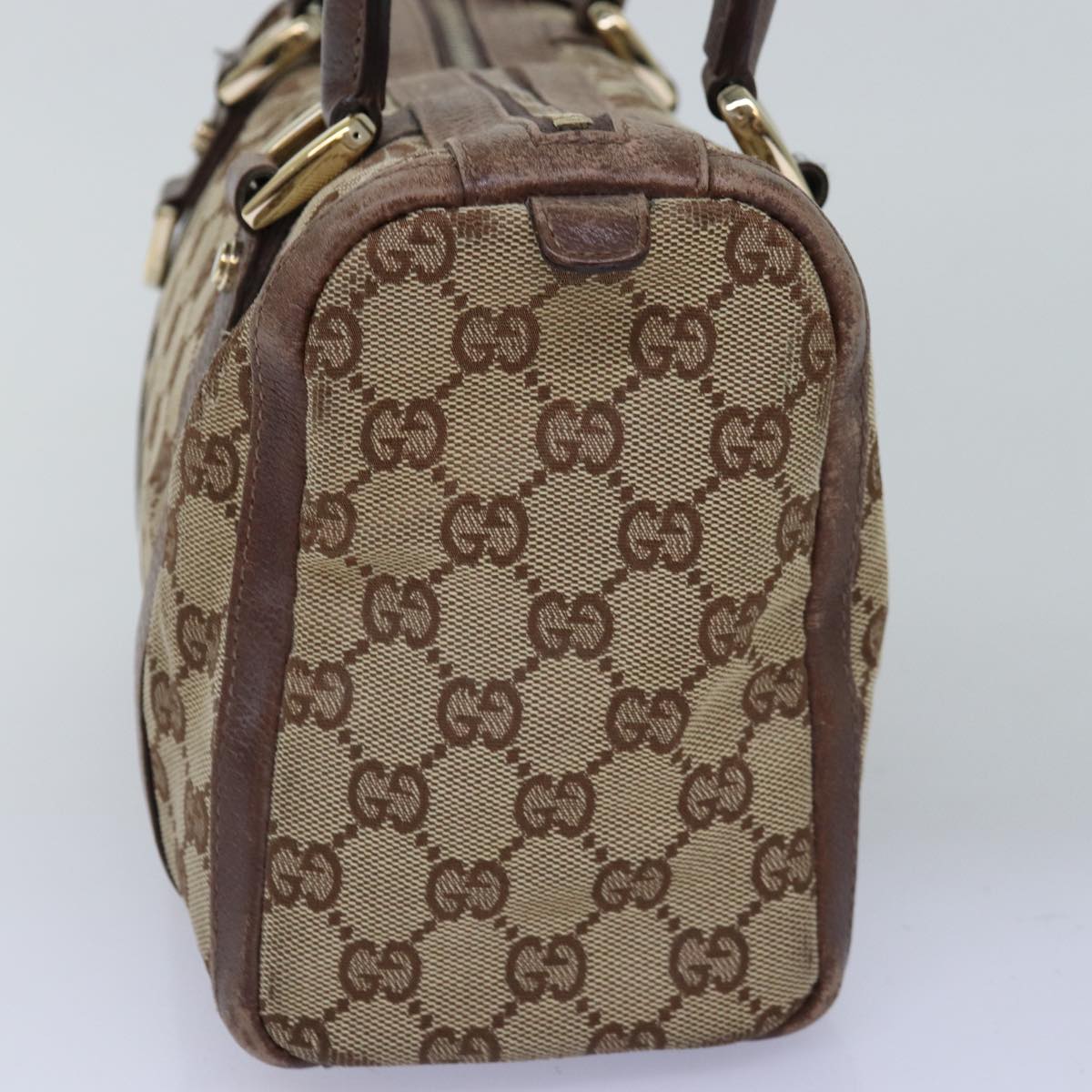 GUCCI GG Canvas Hand Bag Beige 130942 Auth 76164