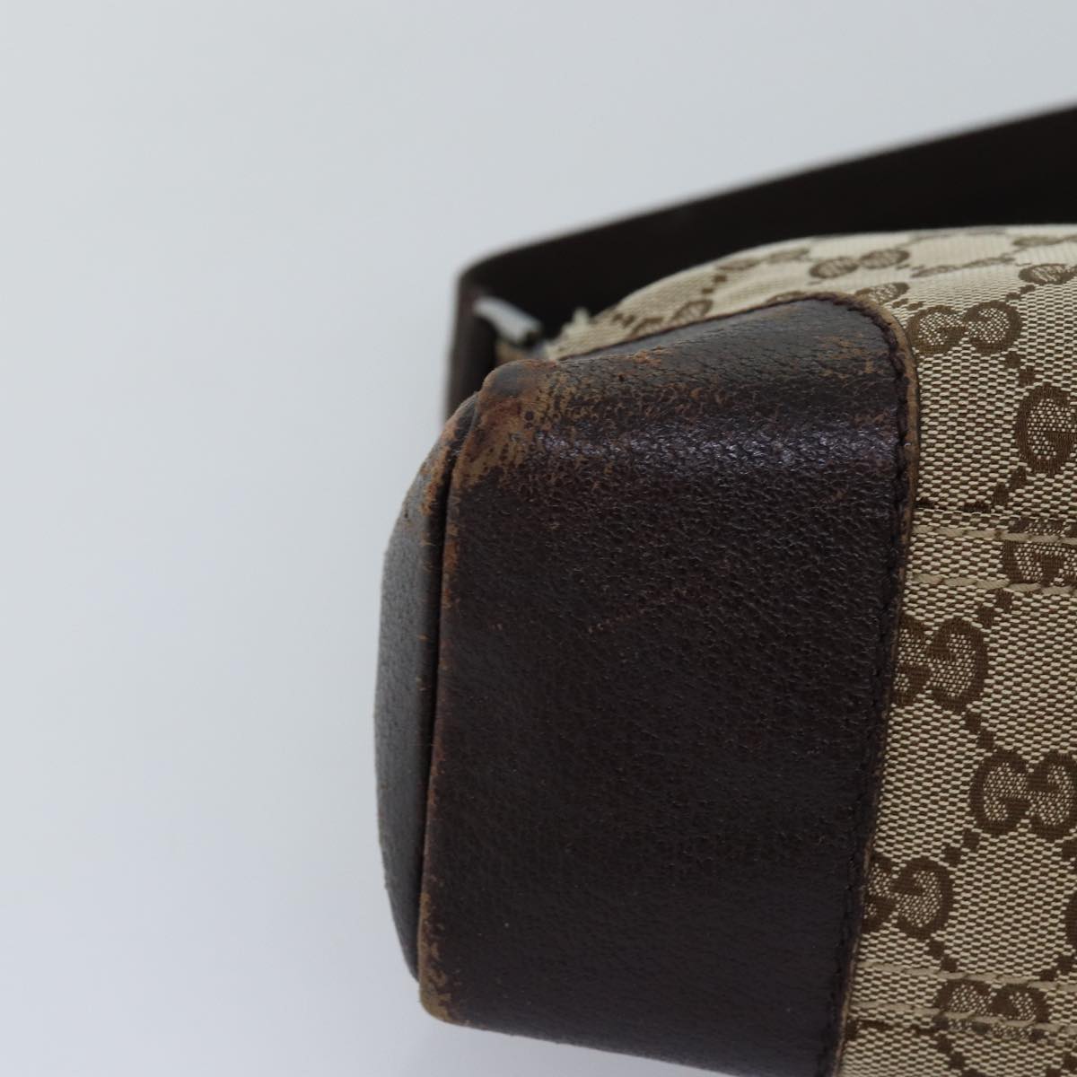 GUCCI GG Canvas Shoulder Bag Beige 114273 Auth 76165