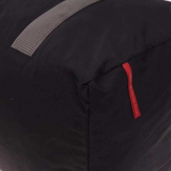 PRADA Boston Bag Nylon Black Gray Auth 76178