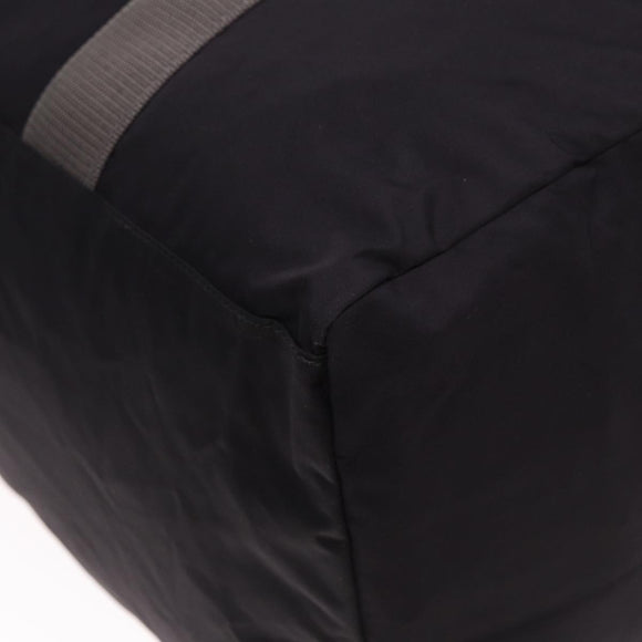 PRADA Boston Bag Nylon Black Gray Auth 76178