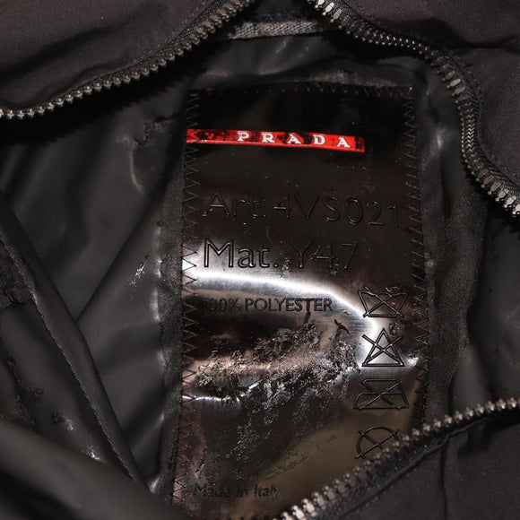 PRADA Boston Bag Nylon Black Gray Auth 76178