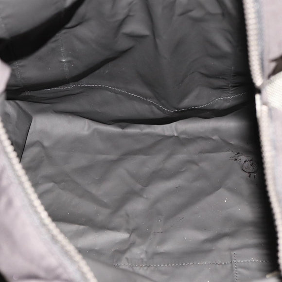 PRADA Boston Bag Nylon Black Gray Auth 76178