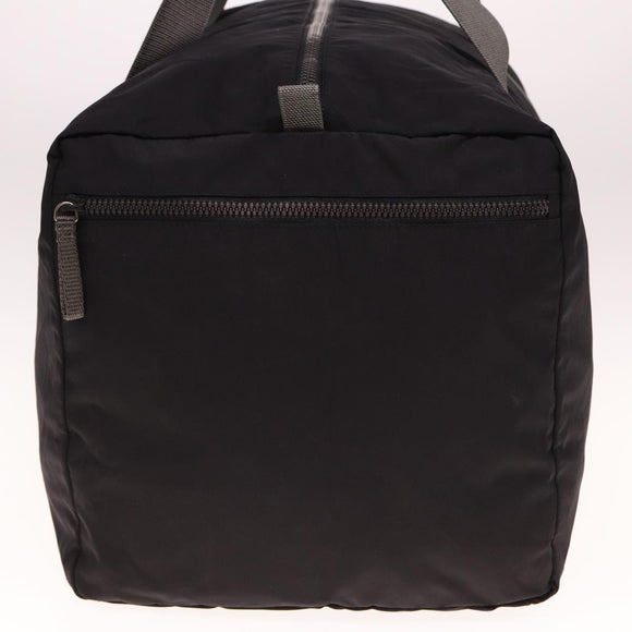 PRADA Boston Bag Nylon Black Gray Auth 76178