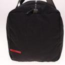 PRADA Boston Bag Nylon Black Gray Auth 76178-4