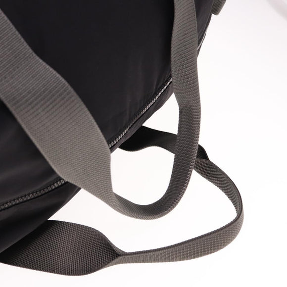 PRADA Boston Bag Nylon Black Gray Auth 76178