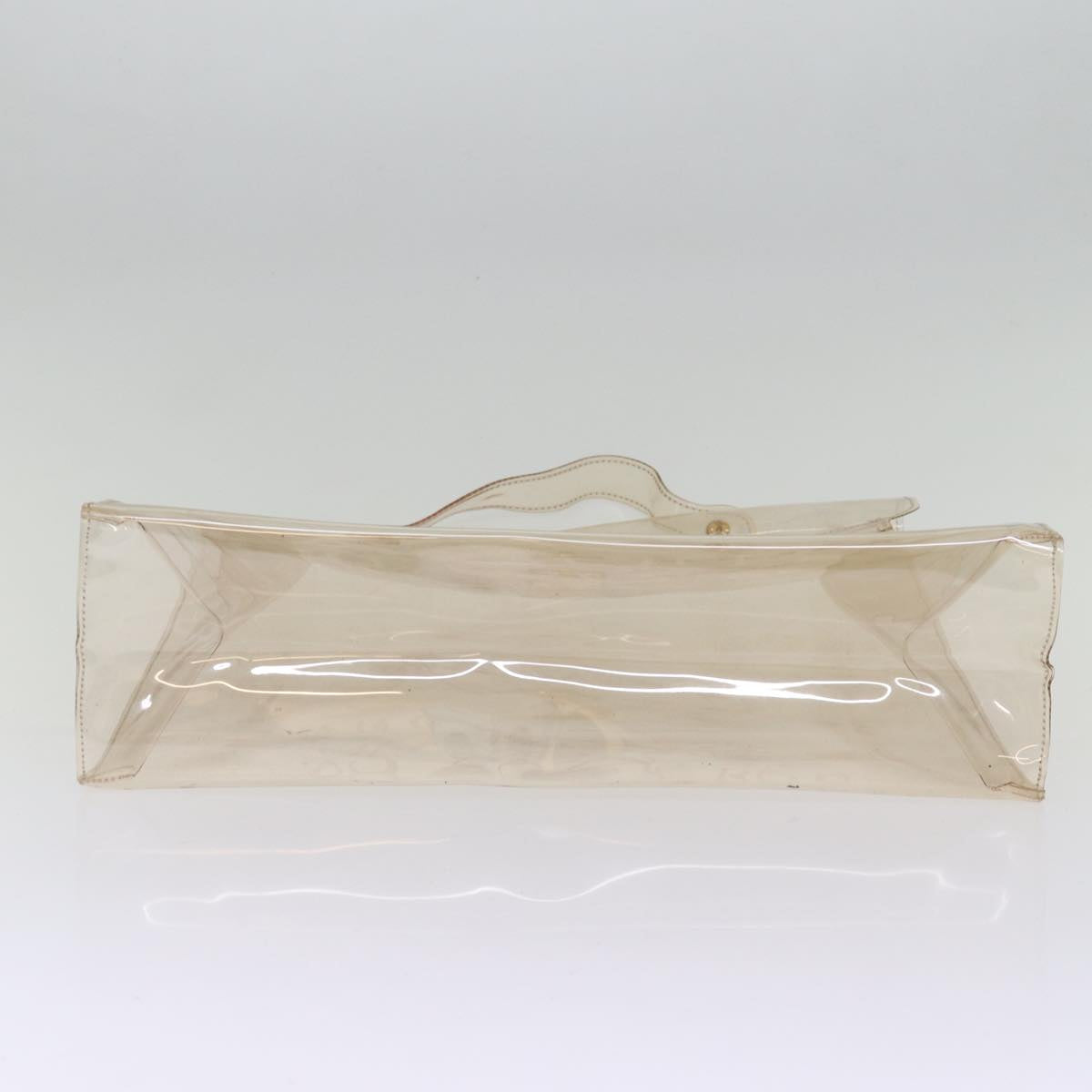 HERMES Vinyl Kelly Hand Bag Vinyl Clear Auth 76180