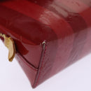 LOUIS VUITTON Vernis Rayure Pochette Cosmetic Pomme D'amour M91721 LV Auth 76184-15
