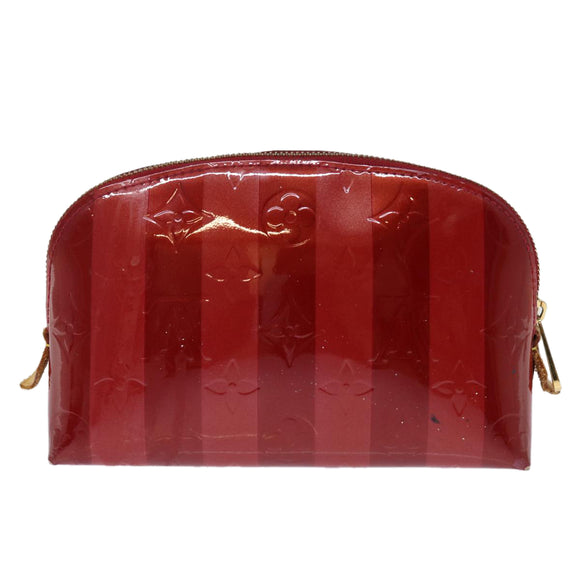 LOUIS VUITTON Vernis Rayure Pochette Cosmetic Pomme D'amour M91721 LV Auth 76184