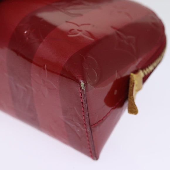 LOUIS VUITTON Vernis Rayure Pochette Cosmetic Pomme D'amour M91721 LV Auth 76184