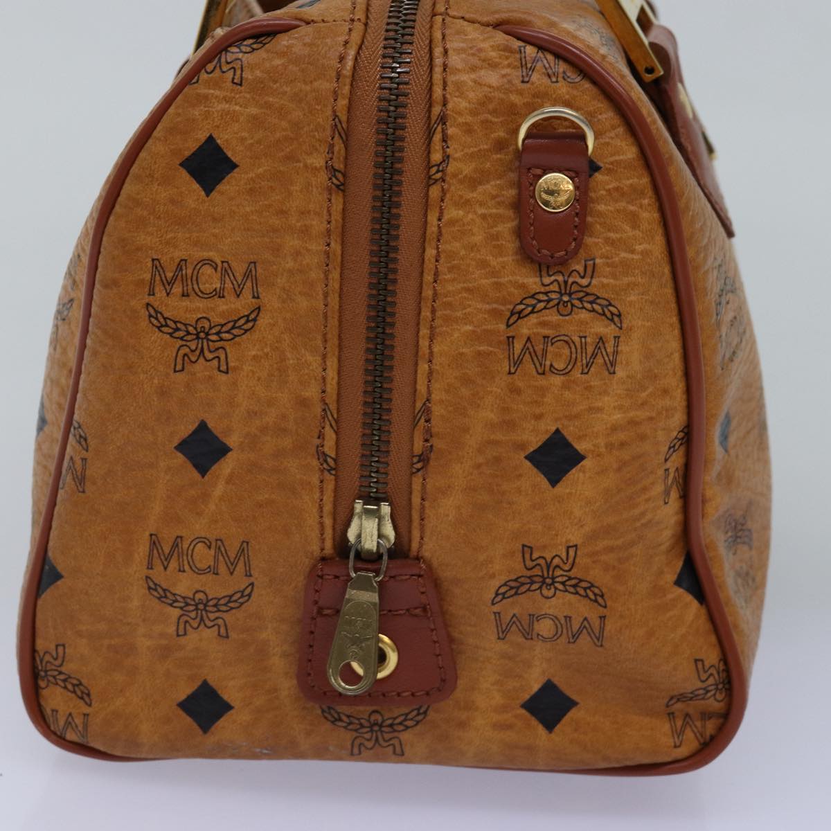 MCM Vicetos Logogram Hand Bag PVC Brown Auth 76188