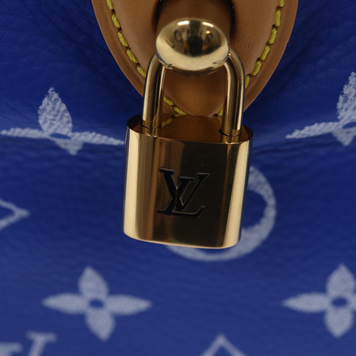 LOUIS VUITTON Monogram Speedy P9 Bandouliere 40 Hand Bag Blue M24418 Auth 76198S