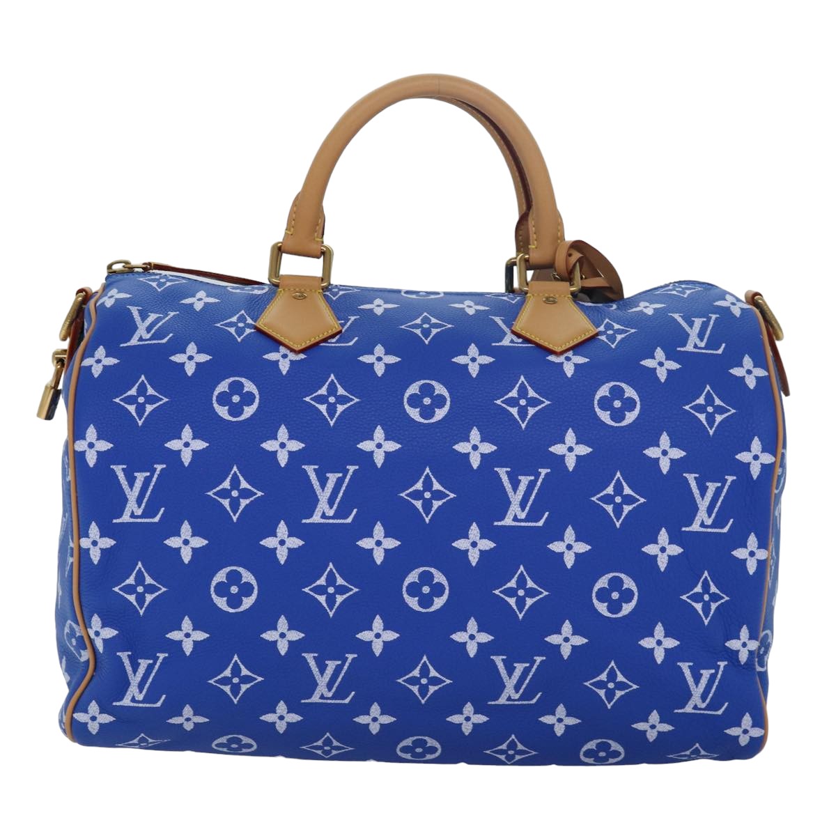 LOUIS VUITTON Monogram Speedy P9 Bandouliere 40 Hand Bag Blue M24418 Auth 76198S