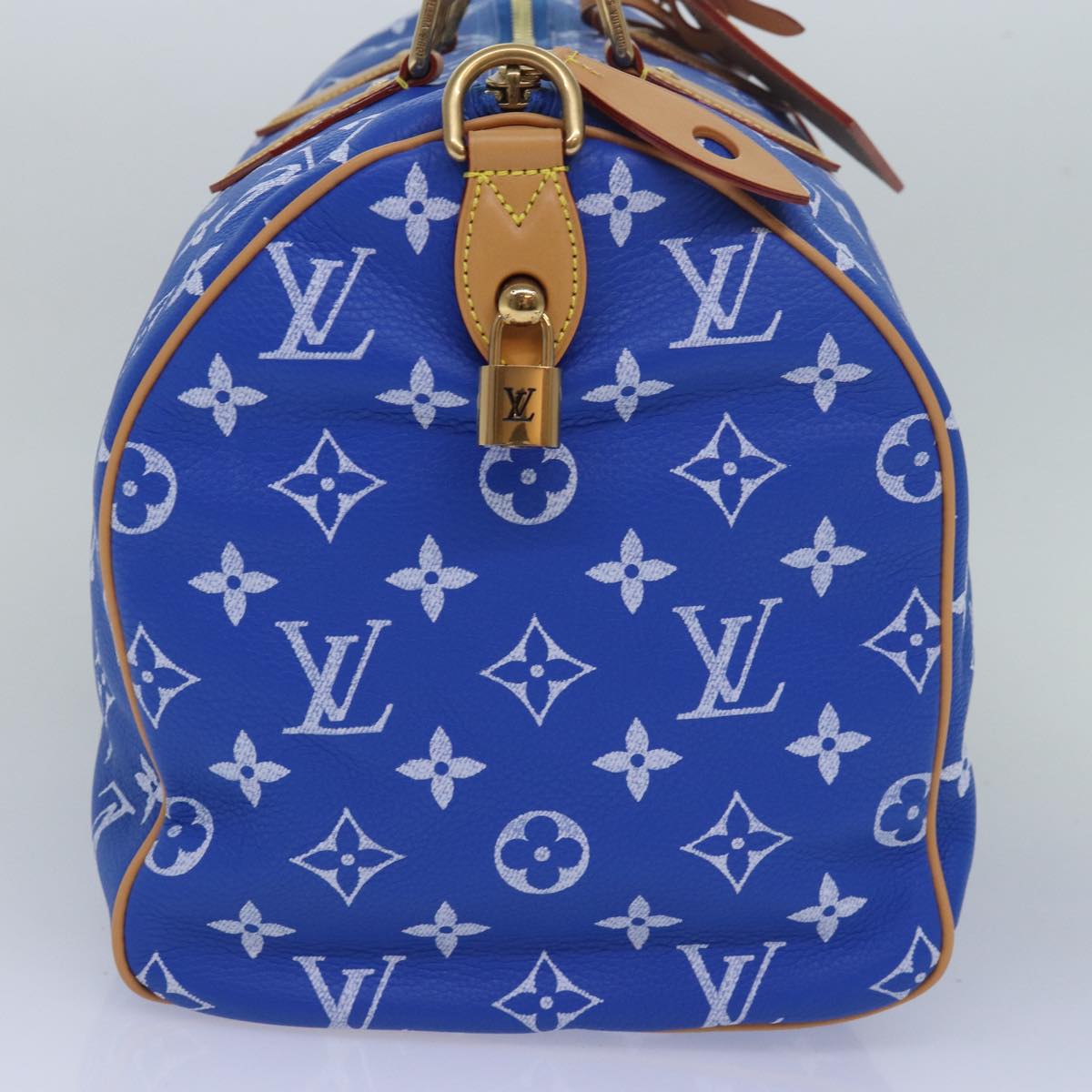 LOUIS VUITTON Monogram Speedy P9 Bandouliere 40 Hand Bag Blue M24418 Auth 76198S