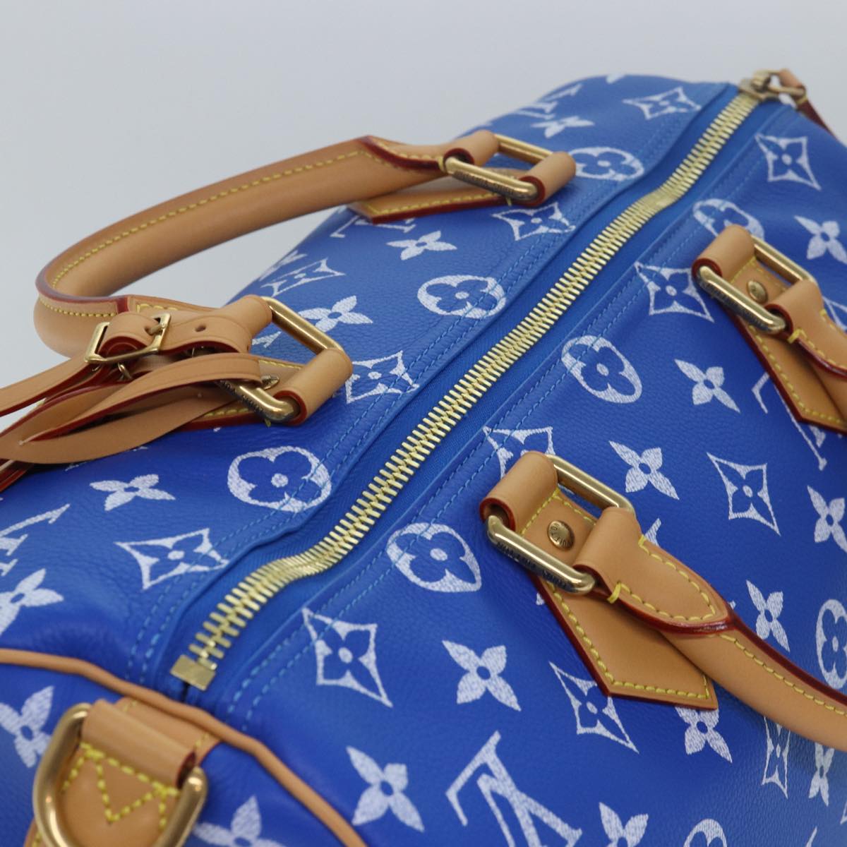 LOUIS VUITTON Monogram Speedy P9 Bandouliere 40 Hand Bag Blue M24418 Auth 76198S