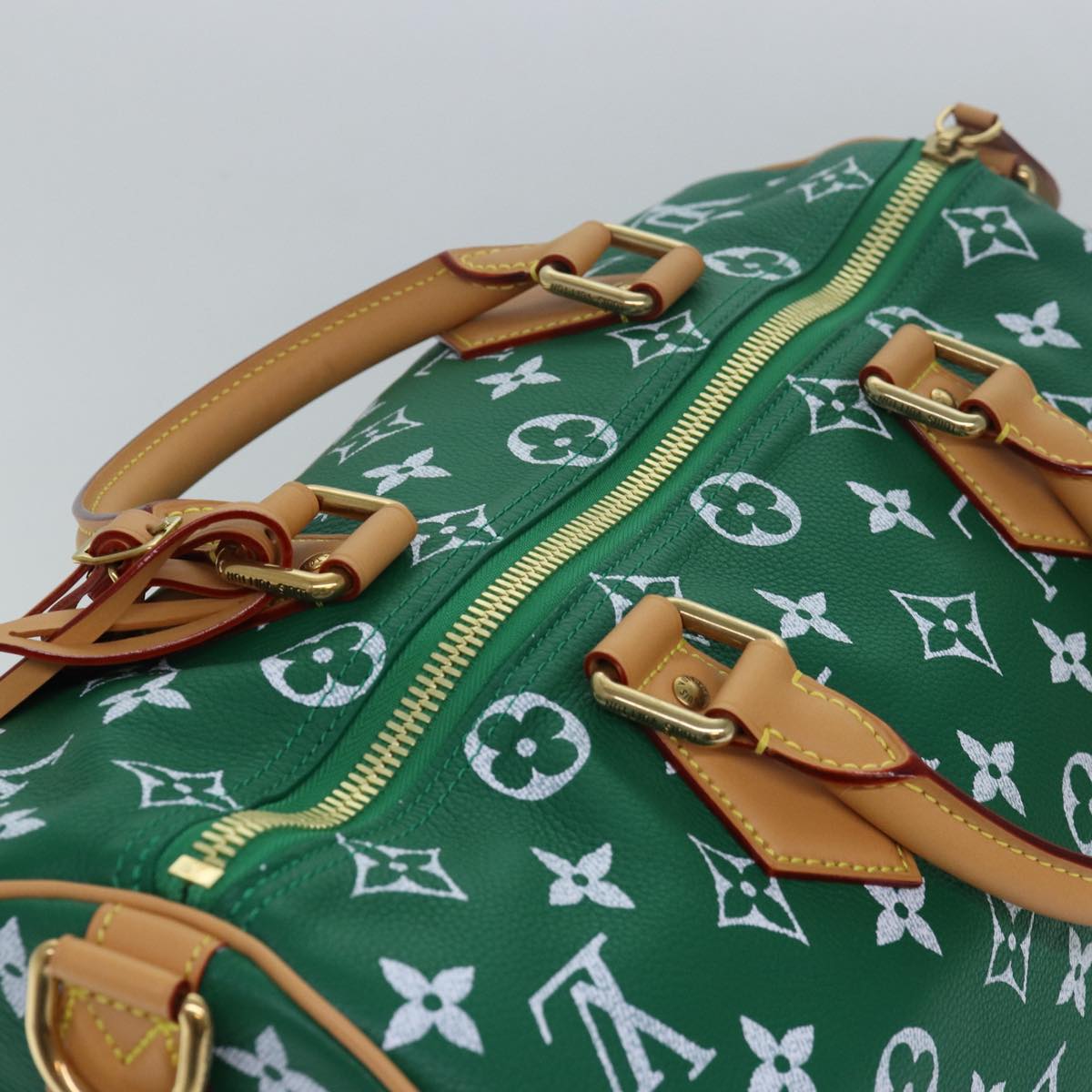 LOUIS VUITTON Monogram Speedy P9 Bandouliere 40 Bag Green M24417 LV Auth 76199S