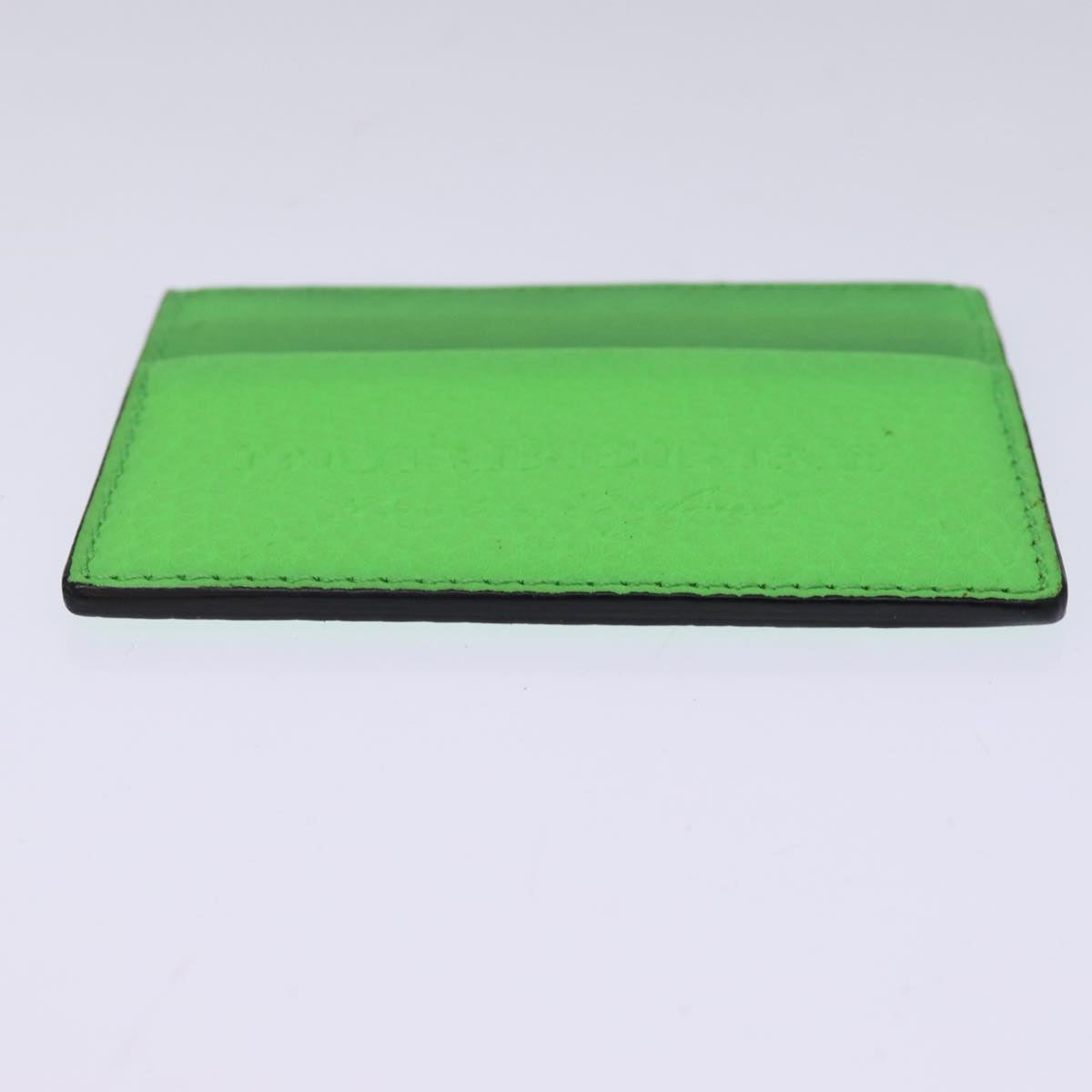 BURBERRY Card Case Leather Green Auth 76202