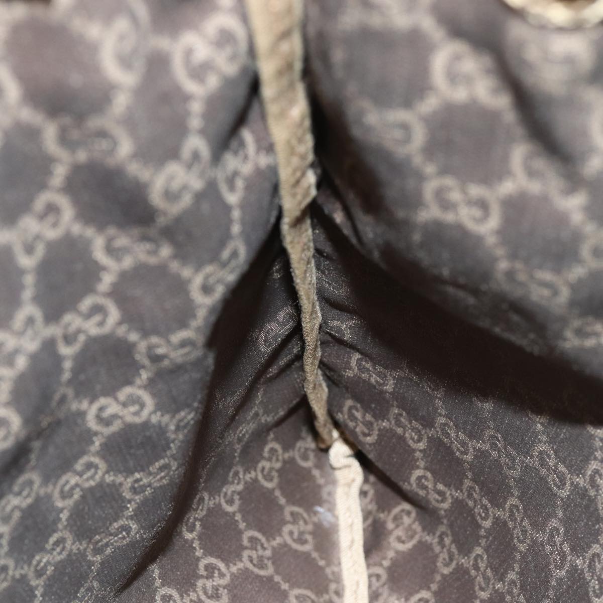 GUCCI GG Canvas Drawstring Pouch Beige 014 1136 3754 Auth 76205