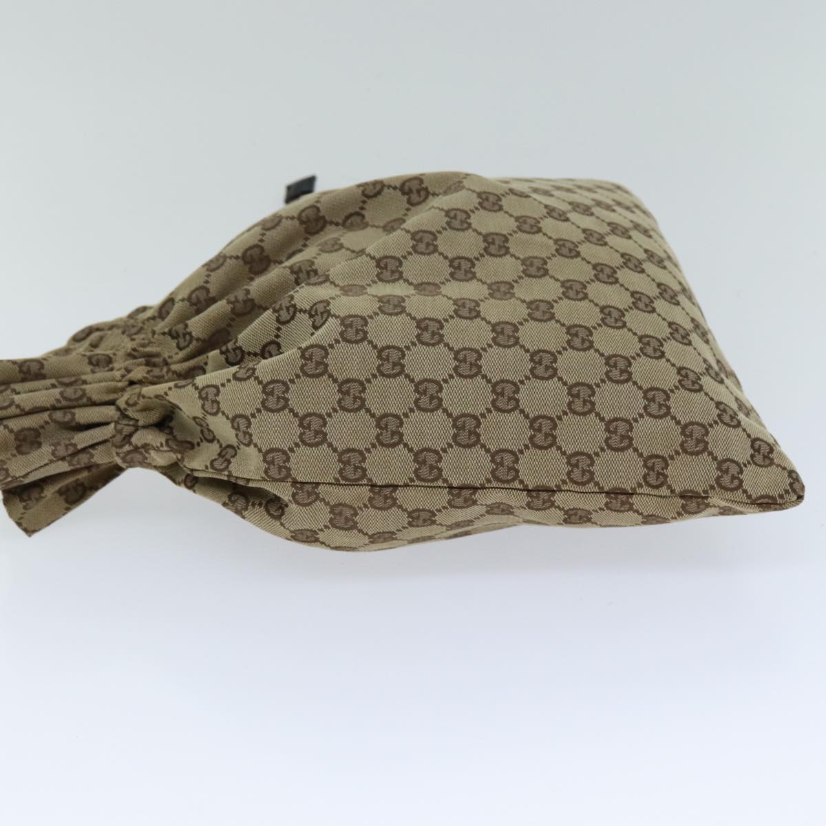 GUCCI GG Canvas Drawstring Pouch Beige 014 1136 3754 Auth 76205