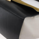 CELINE Trapeze Hand Bag Suede Leather 2way Black Khaki Auth 76216-16