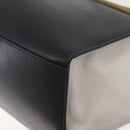 CELINE Trapeze Hand Bag Suede Leather 2way Black Khaki Auth 76216-17