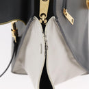 CELINE Trapeze Hand Bag Suede Leather 2way Black Khaki Auth 76216-21