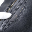 CELINE Trapeze Hand Bag Suede Leather 2way Black Khaki Auth 76216-22