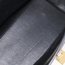 CELINE Trapeze Hand Bag Suede Leather 2way Black Khaki Auth 76216-23