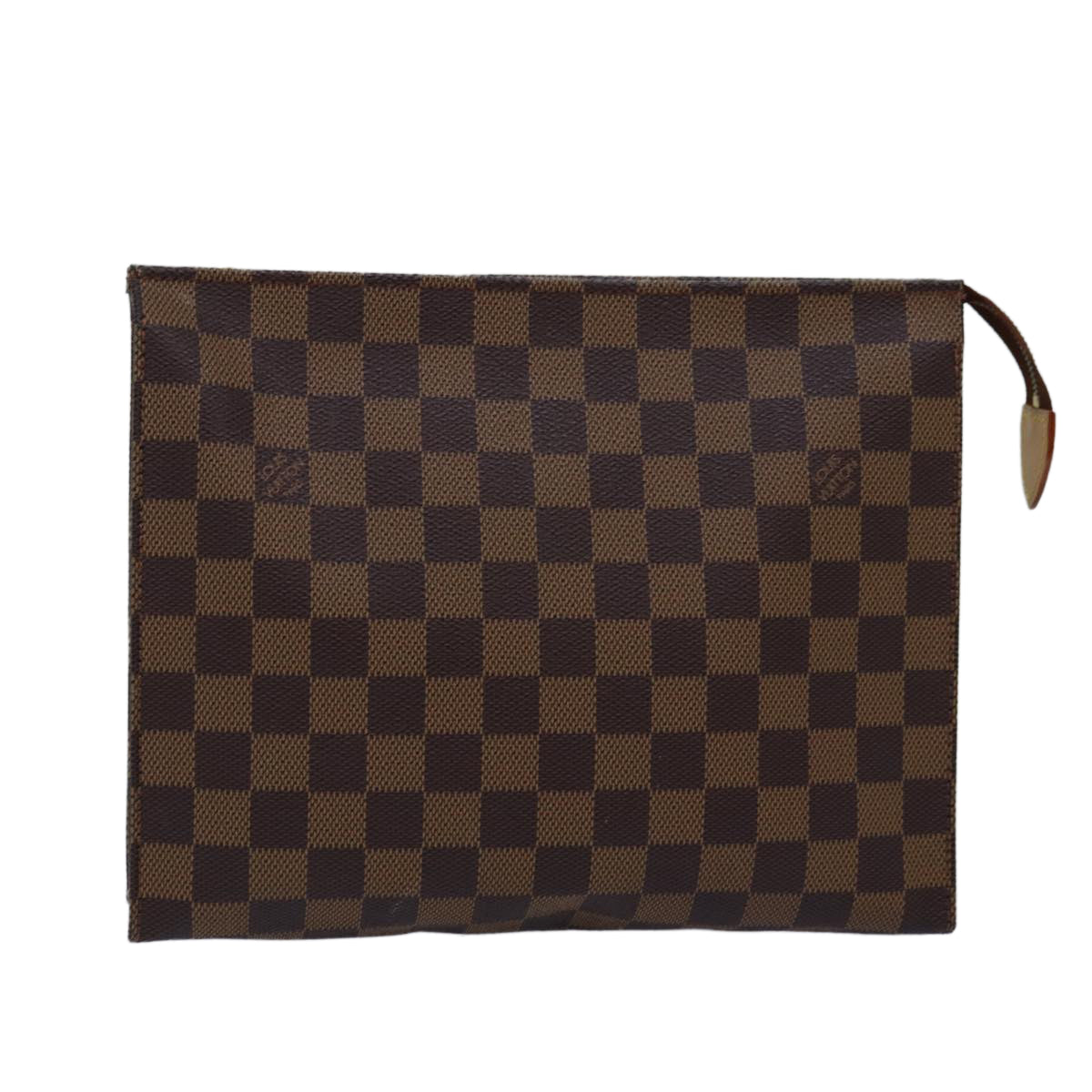 LOUIS VUITTON Damier Ebene Poche Toilette 26 Pouch N47543 LV Auth 76220